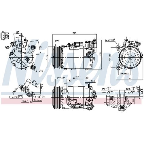 AC-kompressori BMW F2x/F3x (OE 64529299328)