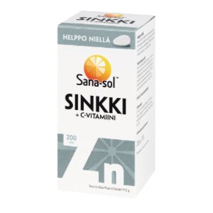 Sana-Sol Sinkki+C-vitamiini 200 kpl