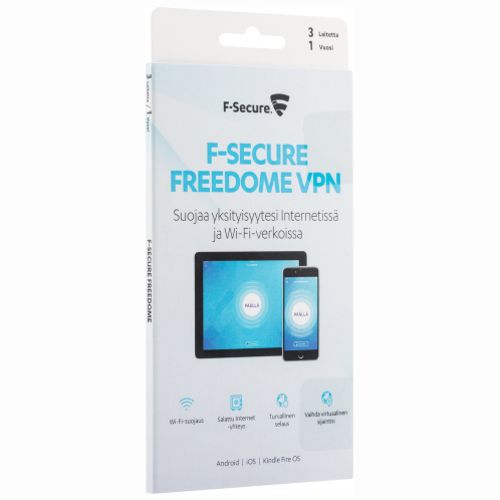 F-Secure Freedom VPN-yksityisyydensuojaus mobile 1 vuosi, 3 laiteelle