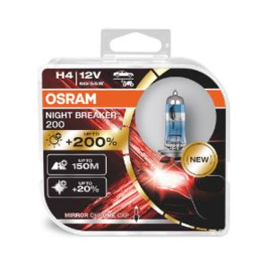 Osram Night Breaker 200 H4-polttimopari +200% 12V 60/55W